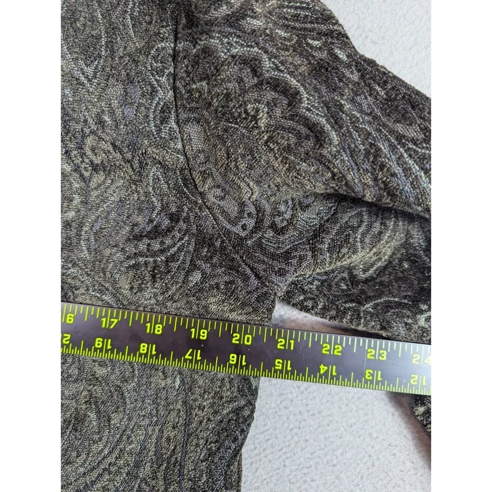 Orvis Jacket Women's Size M Paisley Button‎ Front Long Sleeve Boho Deep Green